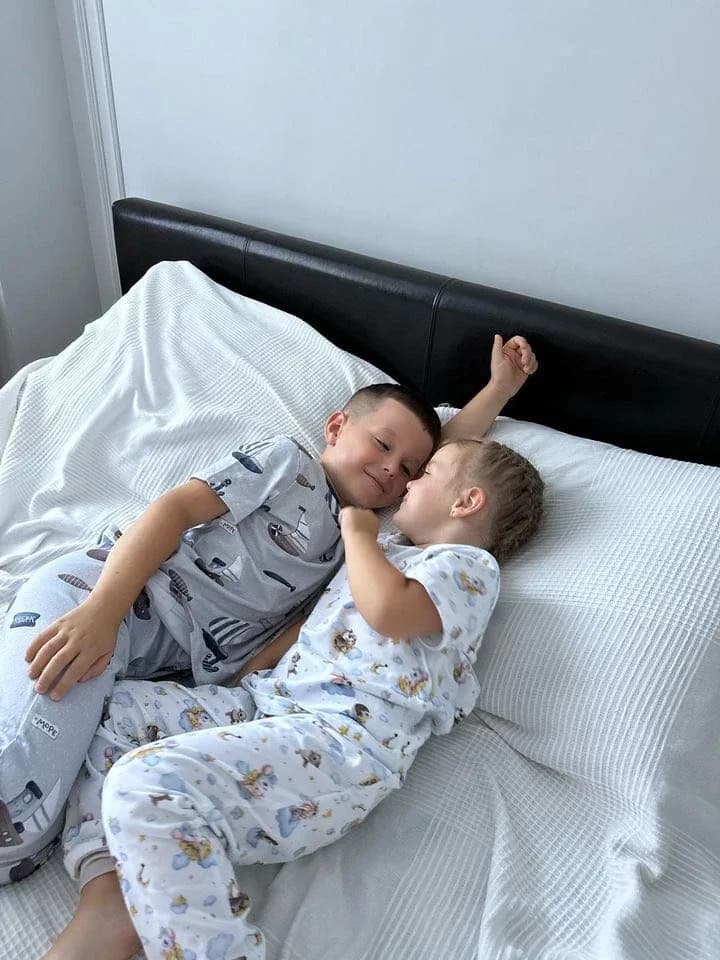 Фото-отзыв покупателя — Детский Пижамы с принтом «облачко, месяц, звезды, ежик, мышонок, енот, зайка…», Lacotton