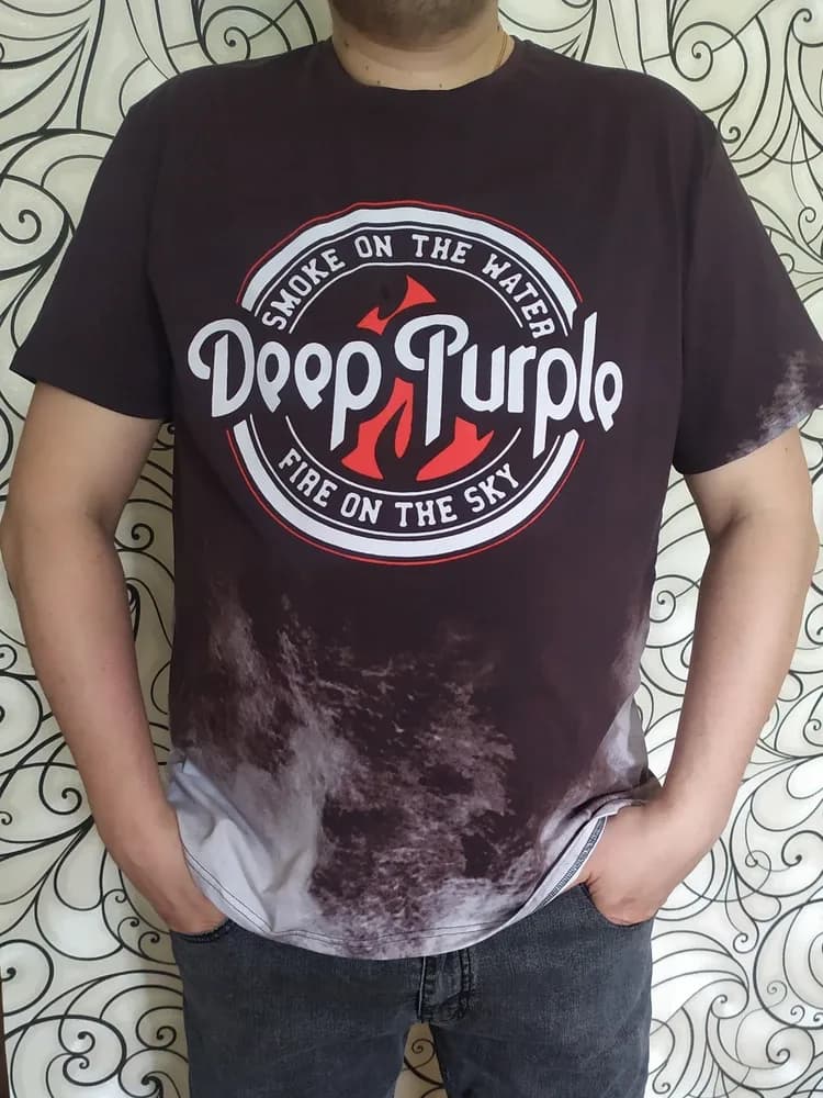 Фото-отзыв покупателя — Мужская базовая футболка с принтом «Deep Purple», Lacotton