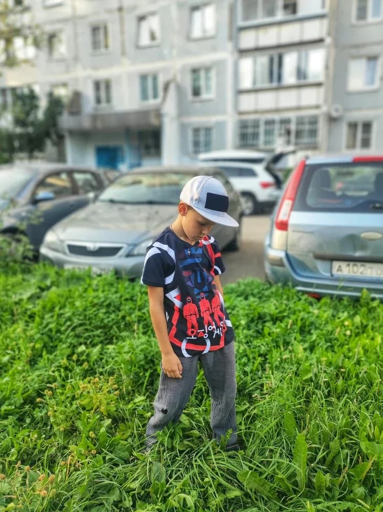 Фото-отзыв покупателя — Женская футболка оверсайз с принтом «Front Man — Игра в кальмара -маска ведущего», Lacotton