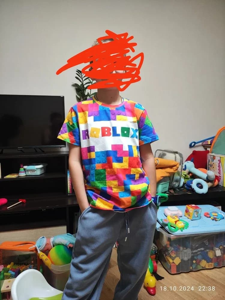 Фото-отзыв покупателя — Лонгслив женский с принтом «Roblox Lego», Lacotton