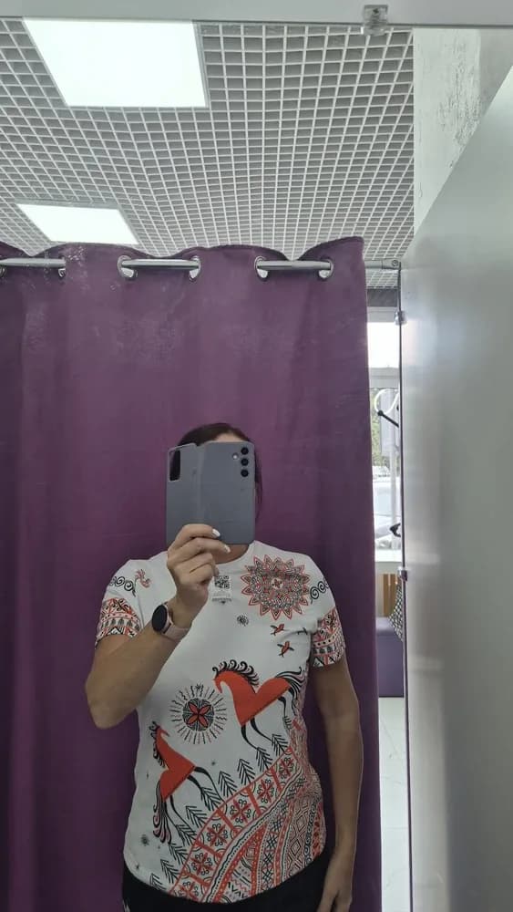 Фото-отзыв покупателя — Худи женское оверсайз с принтом «Мезенская лошадь — MezenHorse w», Lacotton