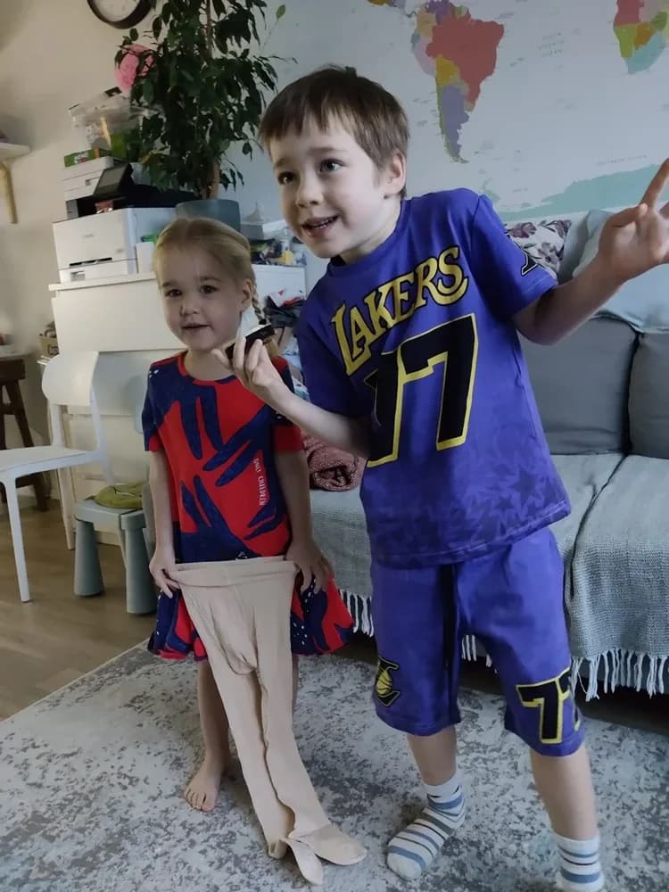 Фото-отзыв покупателя — Детская пижама с шортами с принтом «BasketDoncic77», Lacotton