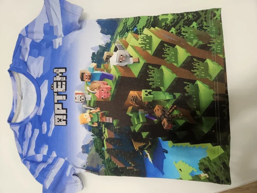 Фото-отзыв покупателя — Детский лонгслив с принтом «Артём - Minecraft», Lacotton