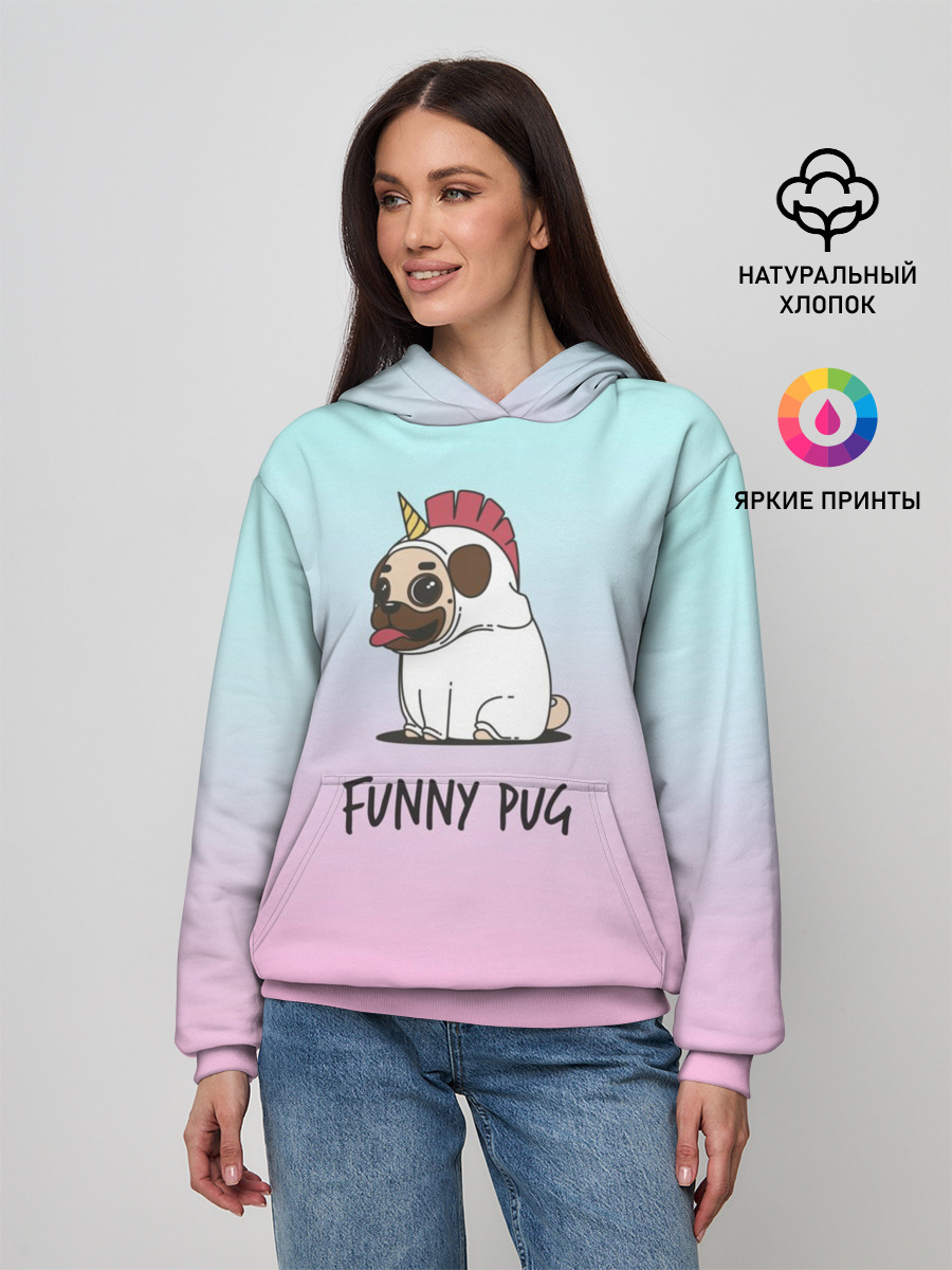 Женское худи / Funny PUG