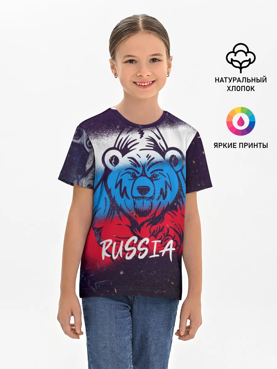 Детская базовая футболка / Russia Bear