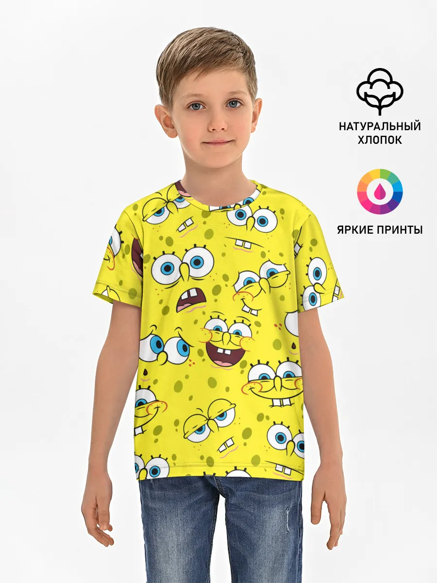 Детская базовая футболка / Губка Боб / SpongeBob pattern