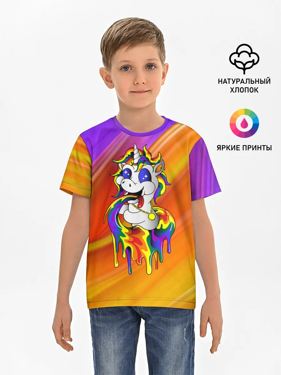 Детская базовая футболка / Единорог | Unicorn | Rainbow (Z)