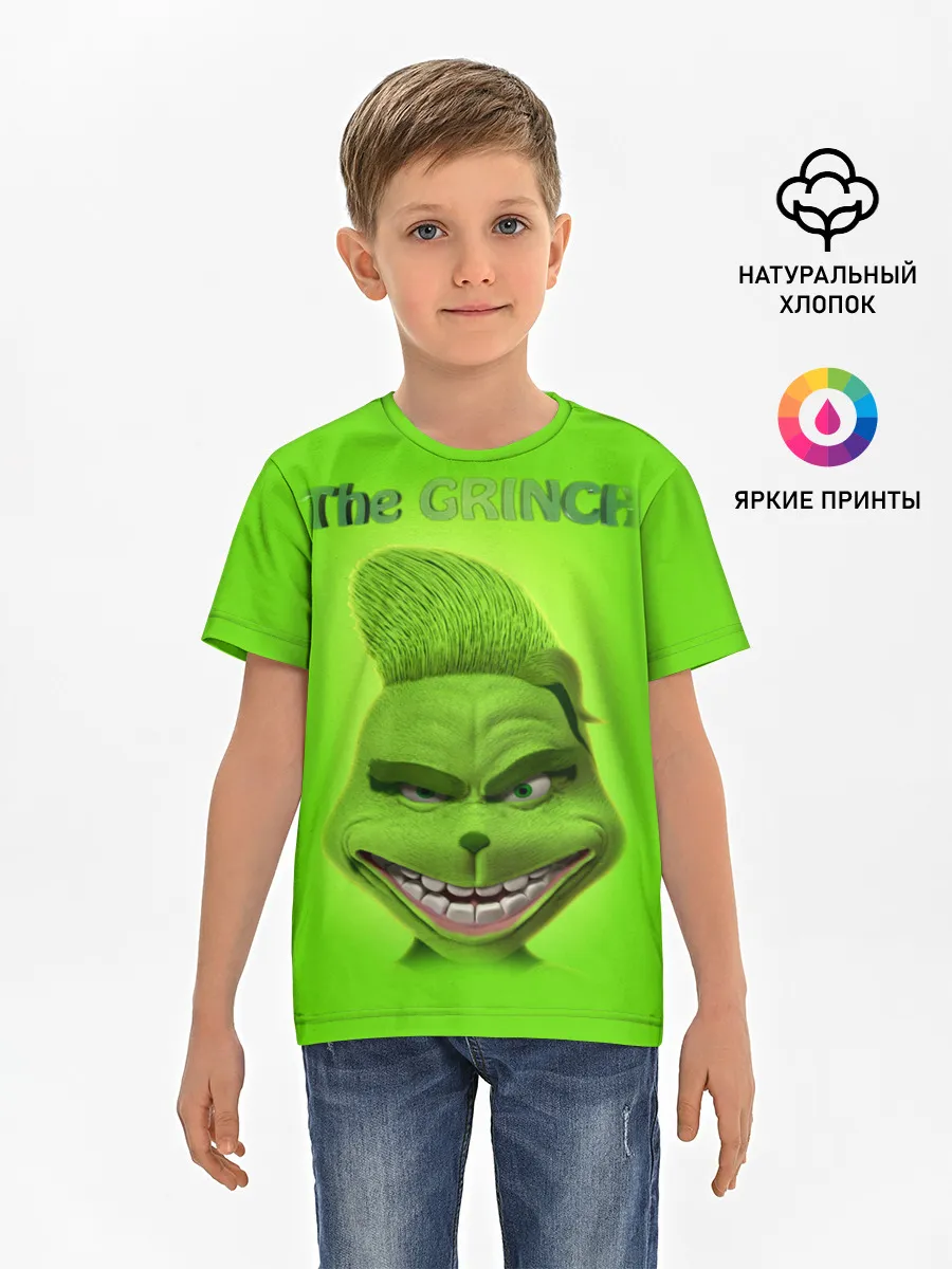 Детская базовая футболка / Grinch Face