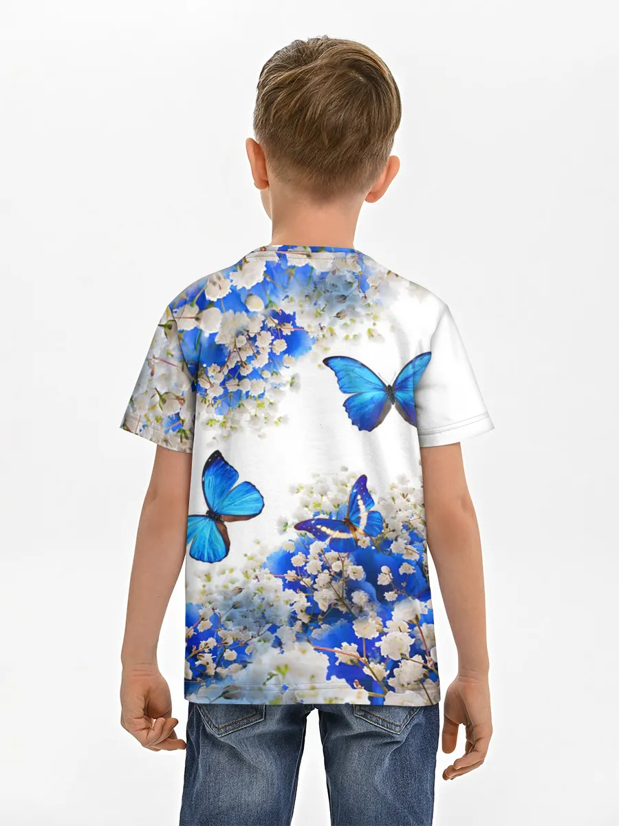 Детская базовая футболка / Butterfly | Blue White