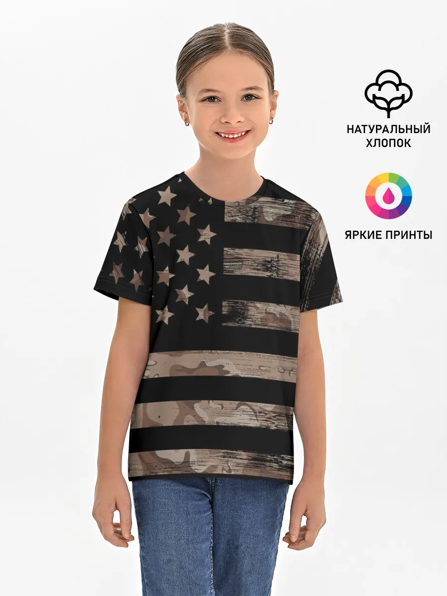 Детская базовая футболка / American Flag Camo