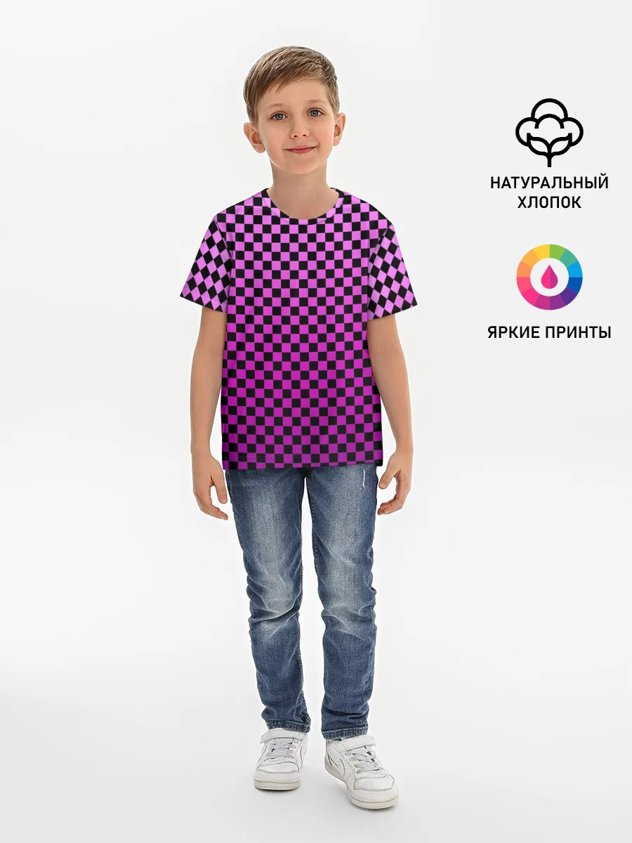 Детская базовая футболка / Checkerboard Color