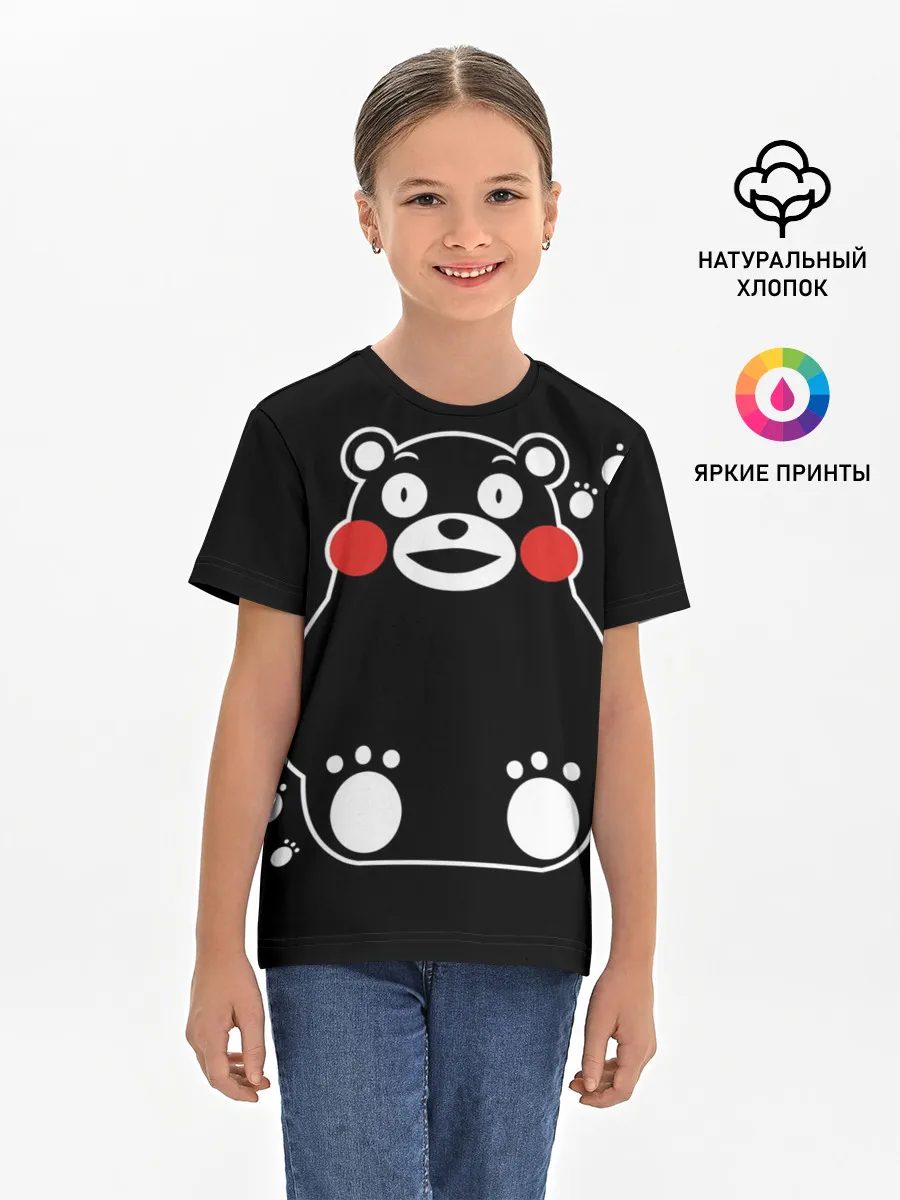 Детская базовая футболка / Kumamon сидит