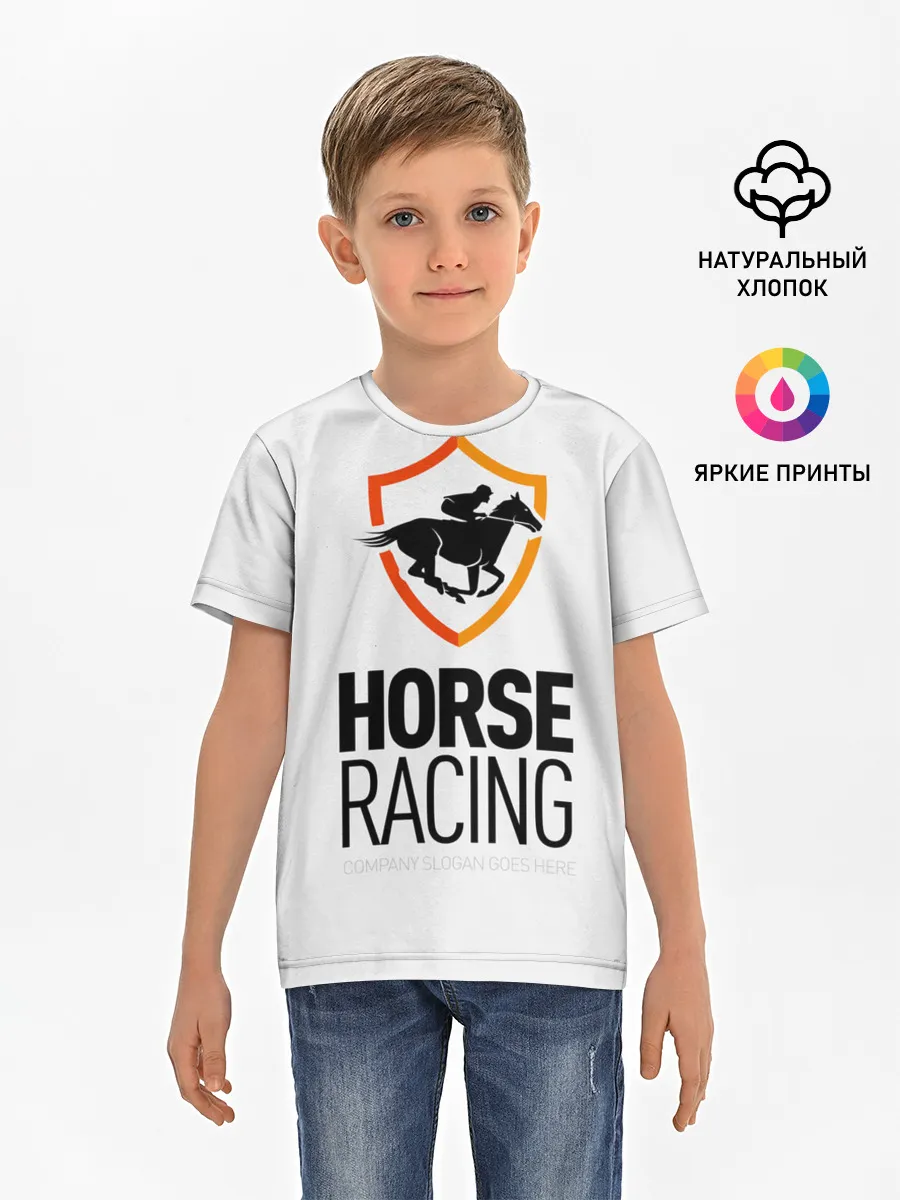 Детская базовая футболка / Horse racing