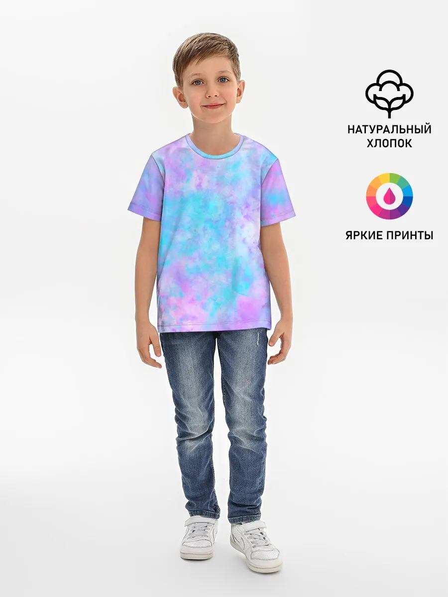 Детская базовая футболка / Мрамор Tie Dye