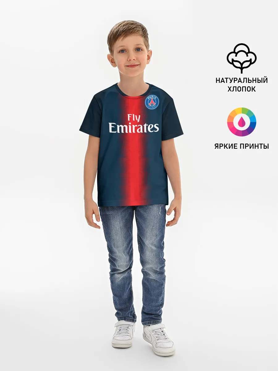 Детская базовая футболка / PSG Форма Новая Home 18/19