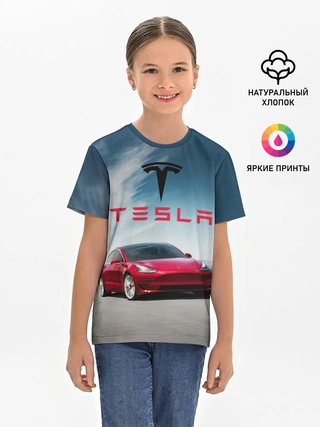 Детская базовая футболка / Tesla Model 3