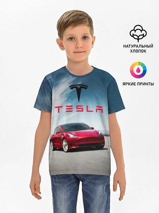 Детская базовая футболка / Tesla Model 3