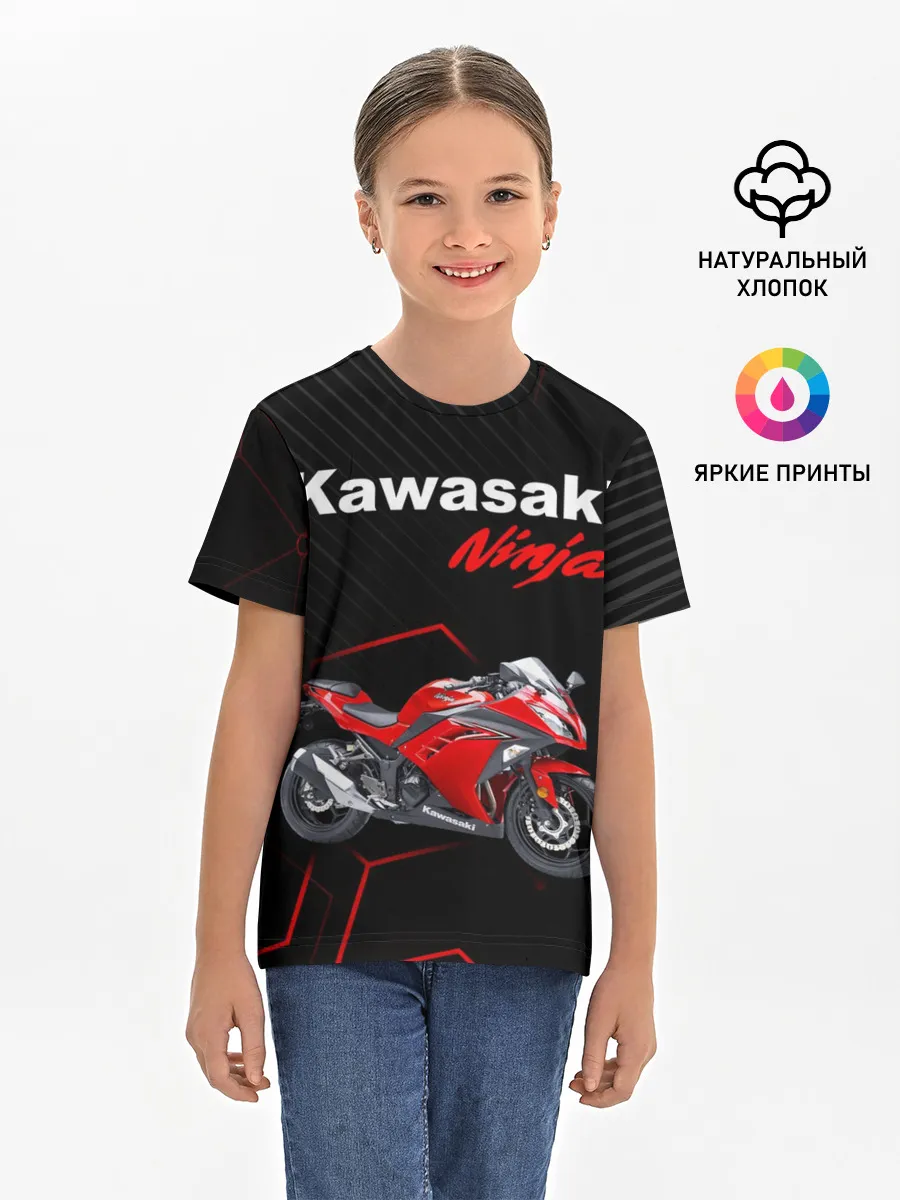 Детская базовая футболка / KAWASAKI NINJA / КАВАСАКИ