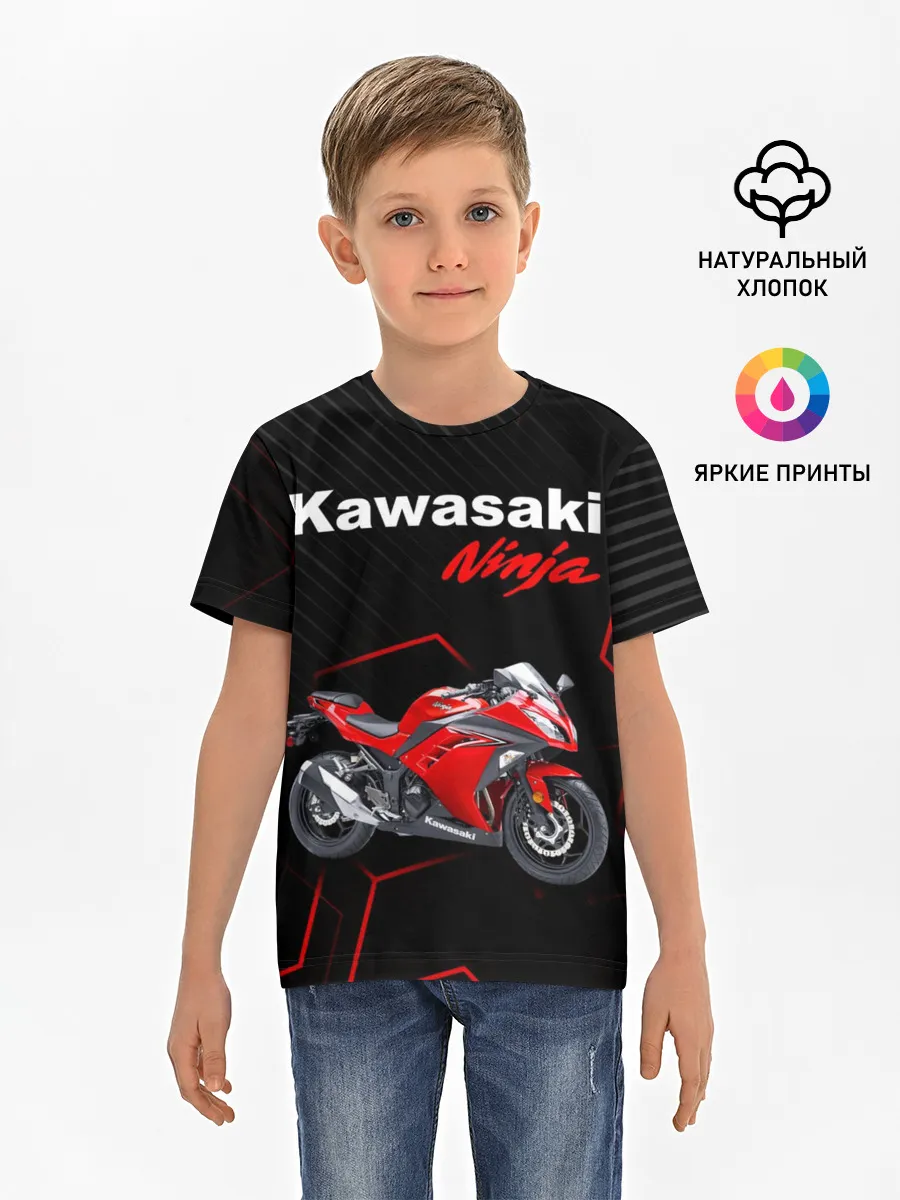 Детская базовая футболка / KAWASAKI NINJA / КАВАСАКИ