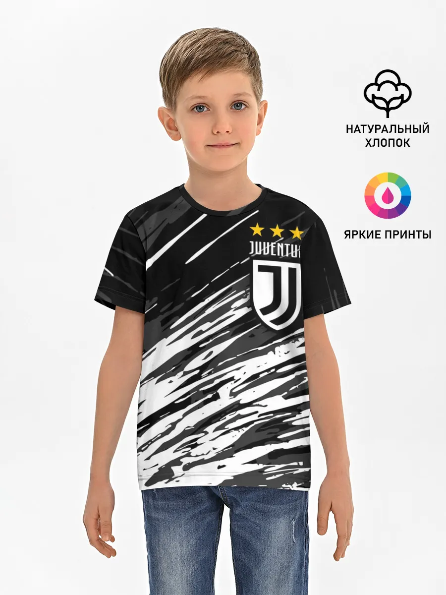 Детская базовая футболка / JUVENTUS / ЮВЕНТУС / БРЫЗГИ