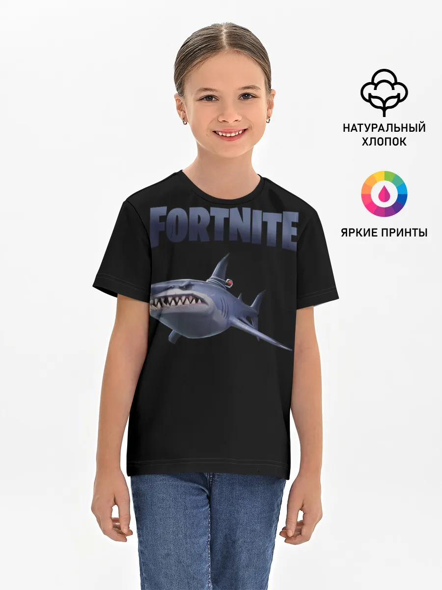 Детская базовая футболка / Loot Shark Fortnite