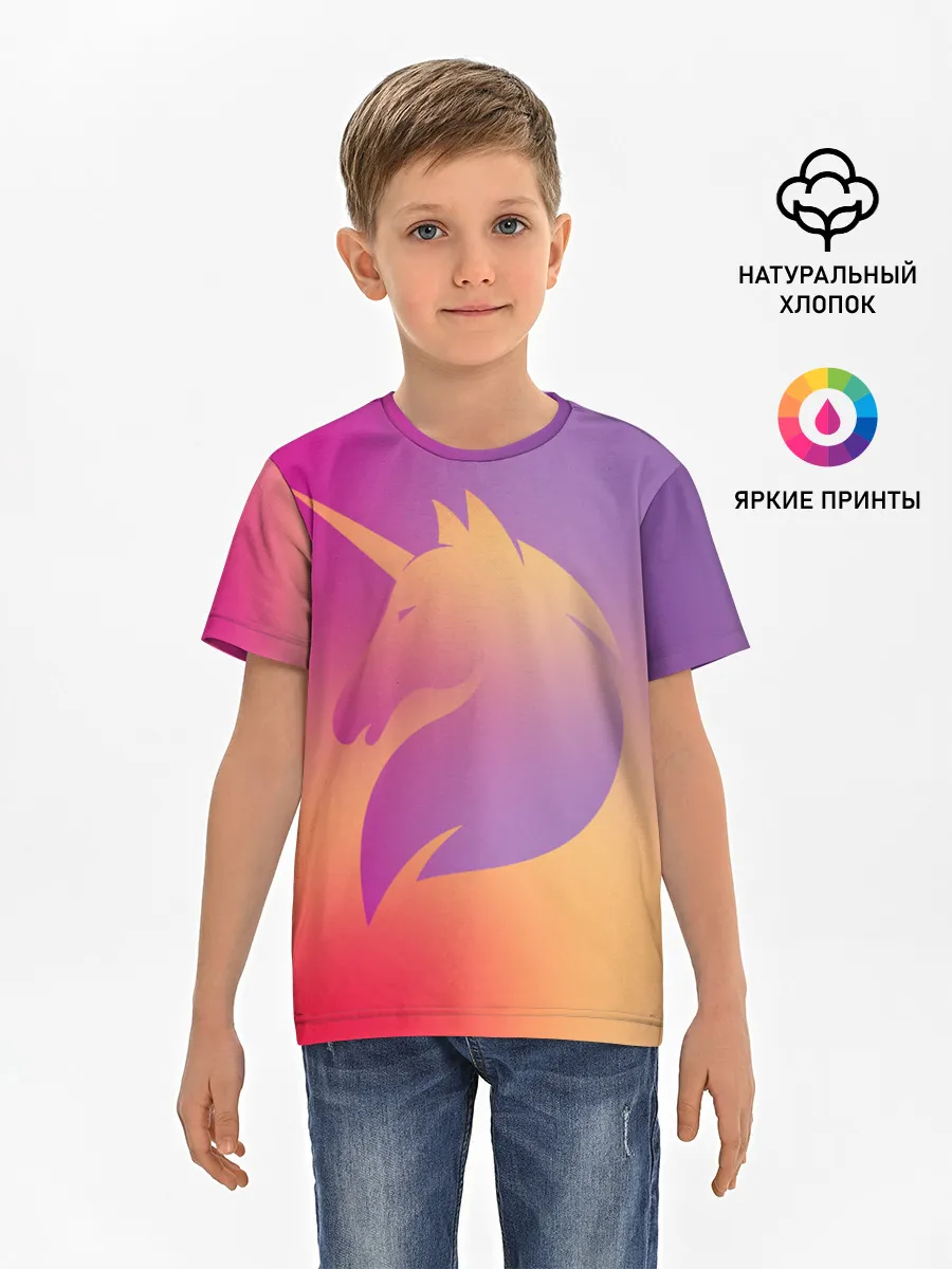 Детская базовая футболка / Unicorn gradient