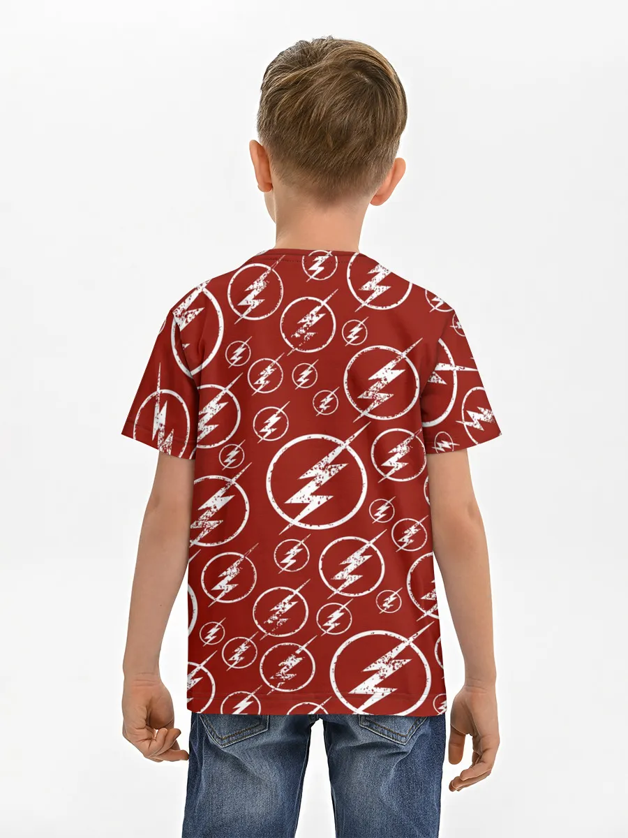 Детская базовая футболка / The Flash Logo Pattern