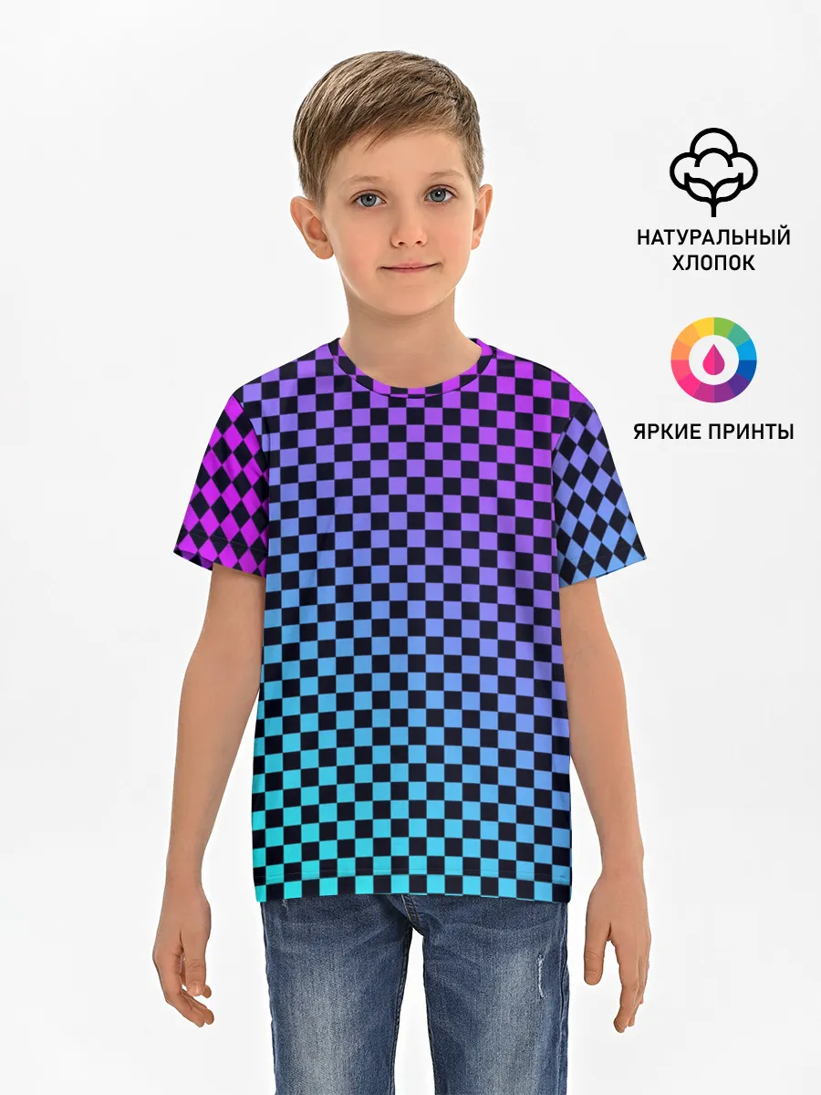 Детская базовая футболка / Checkerboard gradient