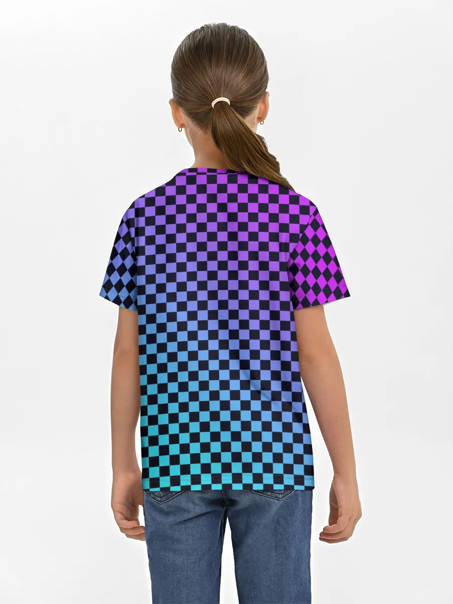 Детская базовая футболка / Checkerboard gradient