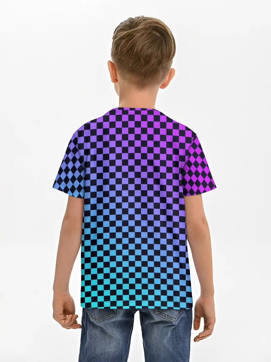 Детская базовая футболка / Checkerboard gradient