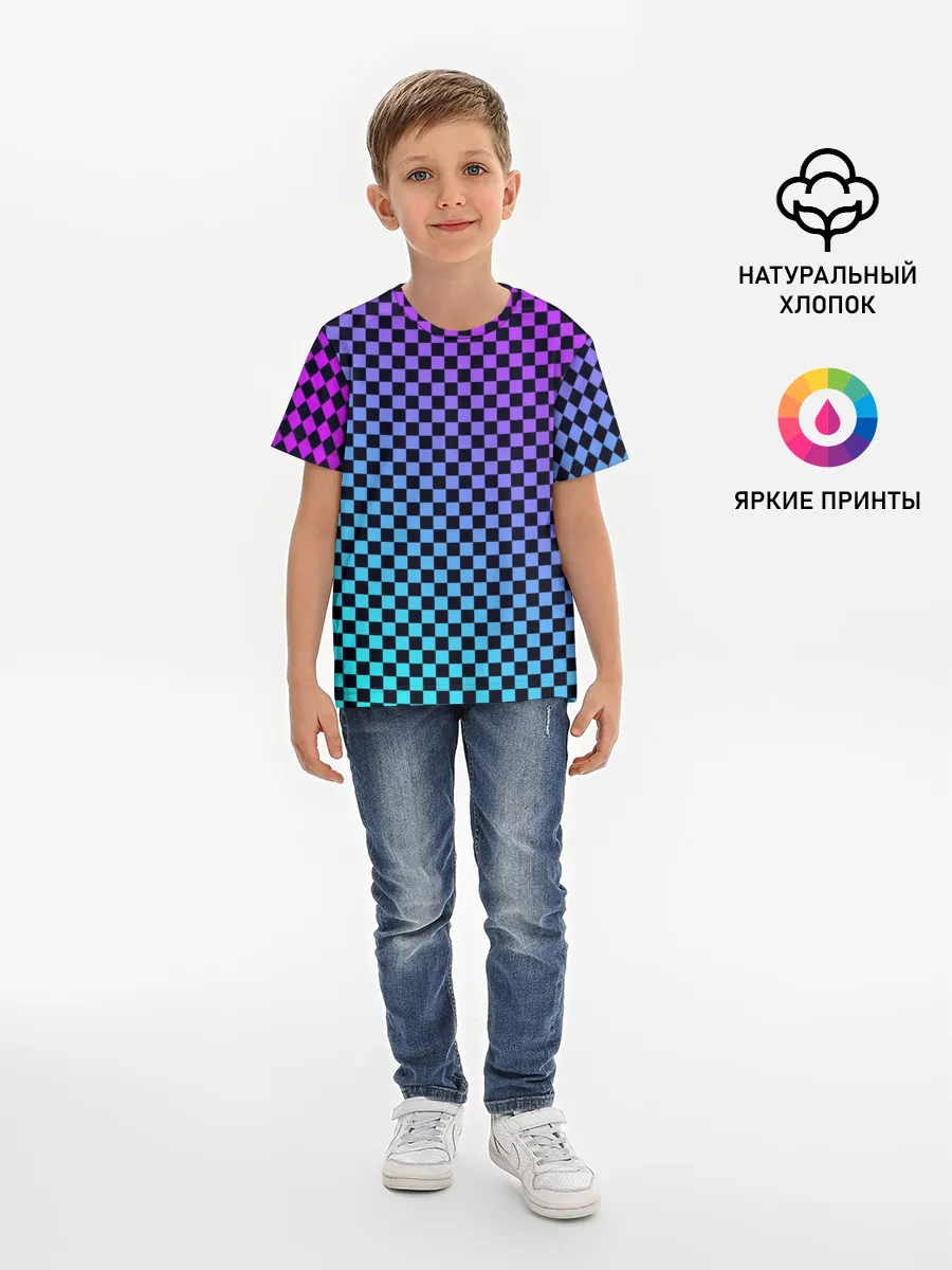 Детская базовая футболка / Checkerboard gradient