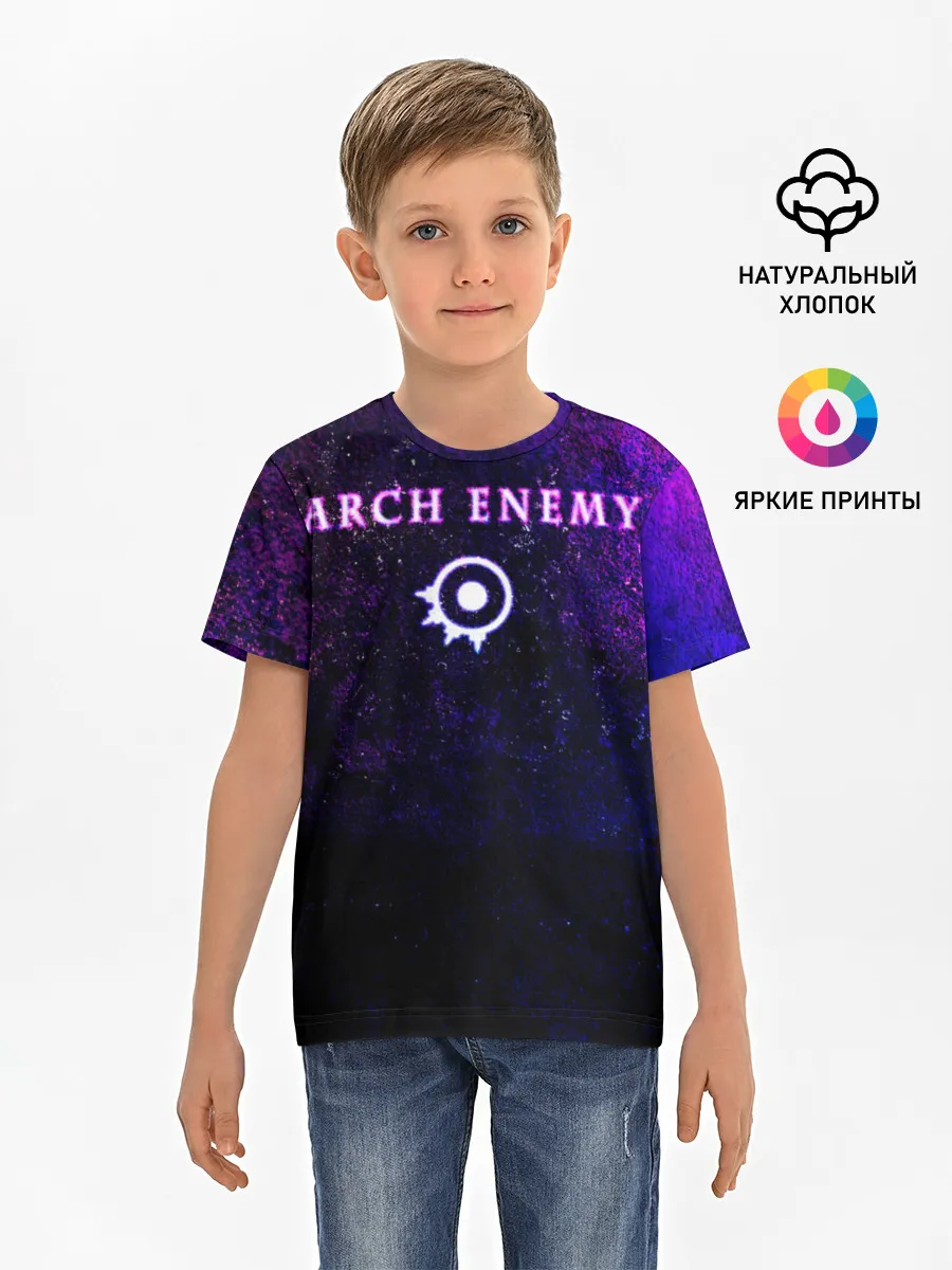 Детская базовая футболка / Arch Enemy. Neon logo