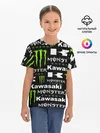 Детская базовая футболка / KAWASAKI X MONSTER ENERGY