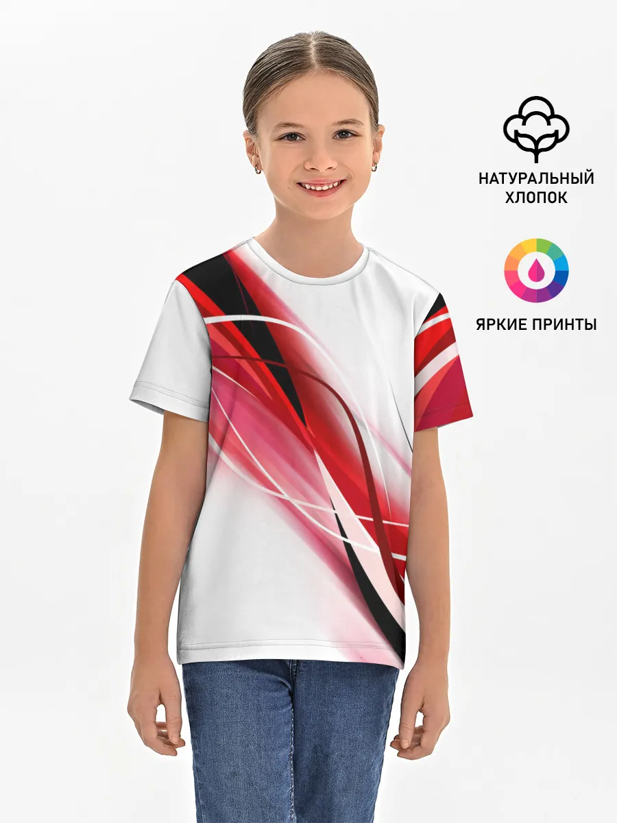 Детская базовая футболка / GEOMETRY STRIPES RED