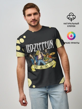 Мужская базовая футболка / LED ZEPPELIN | ЛЕД ЗЕППЕЛИН (Z)