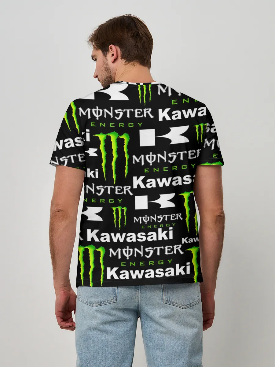 Мужская базовая футболка / KAWASAKI X MONSTER ENERGY