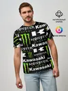 Мужская базовая футболка / KAWASAKI X MONSTER ENERGY