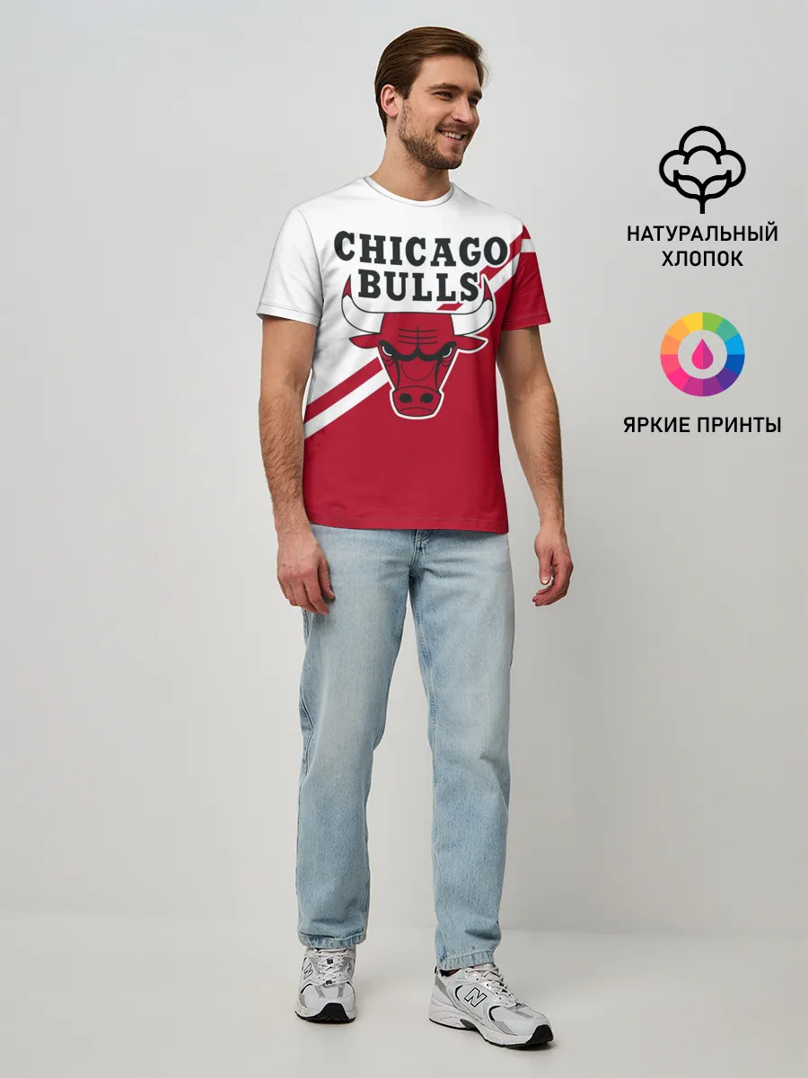 Мужская базовая футболка / Chicago Bulls Red-White