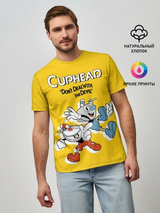 Мужская базовая футболка / Cuphead