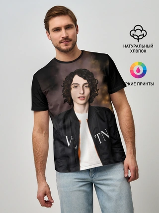 Мужская базовая футболка / finn wolfhard