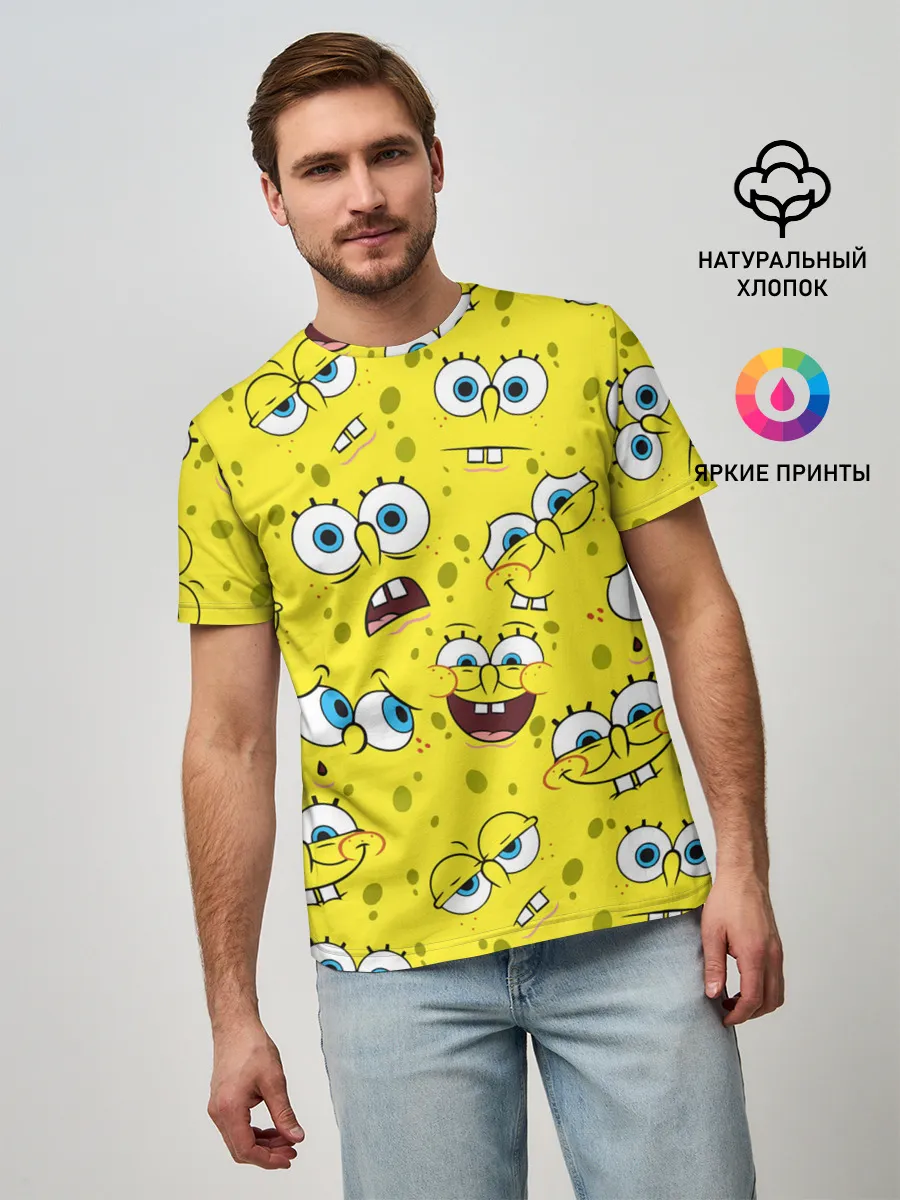 Мужская базовая футболка / Губка Боб / SpongeBob pattern