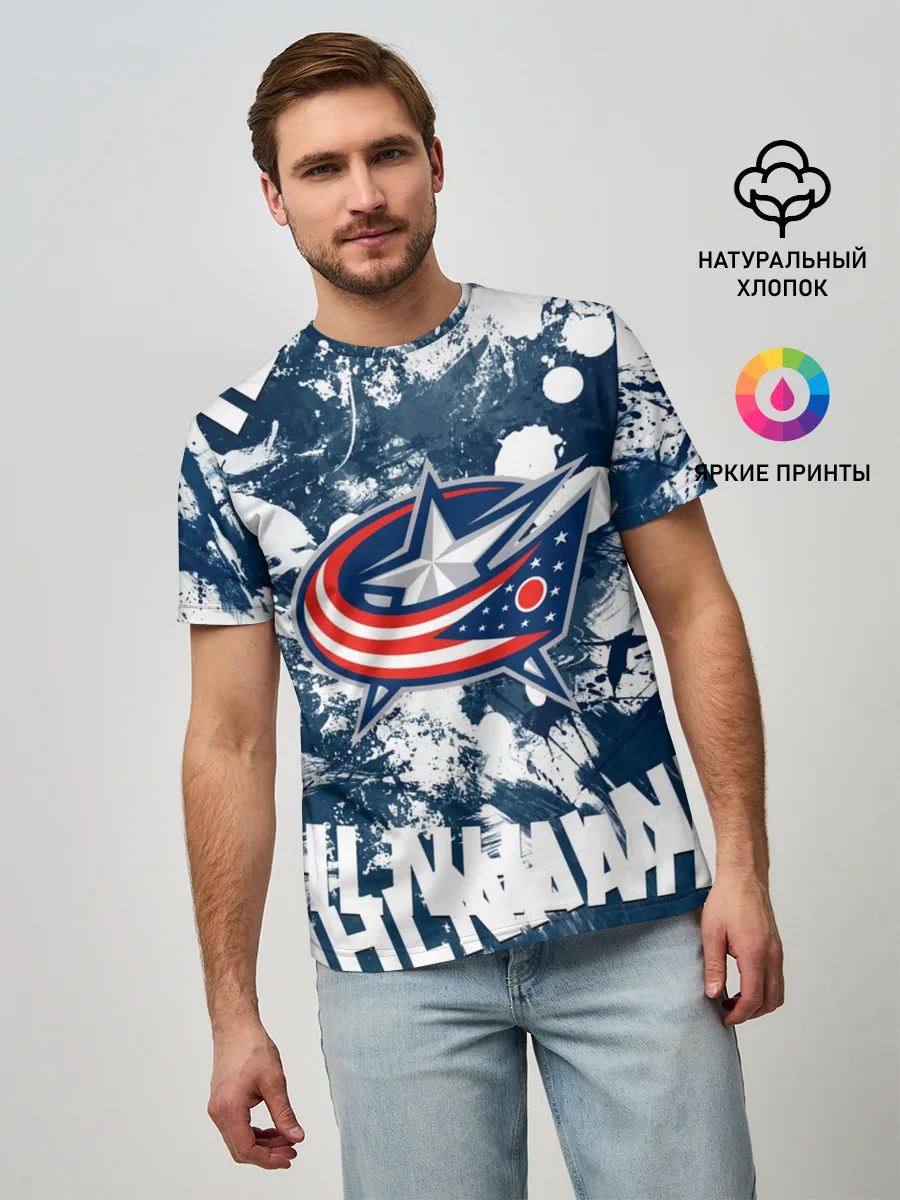 Мужская базовая футболка / Коламбус Блю Джекетс, Columbus Blue Jackets