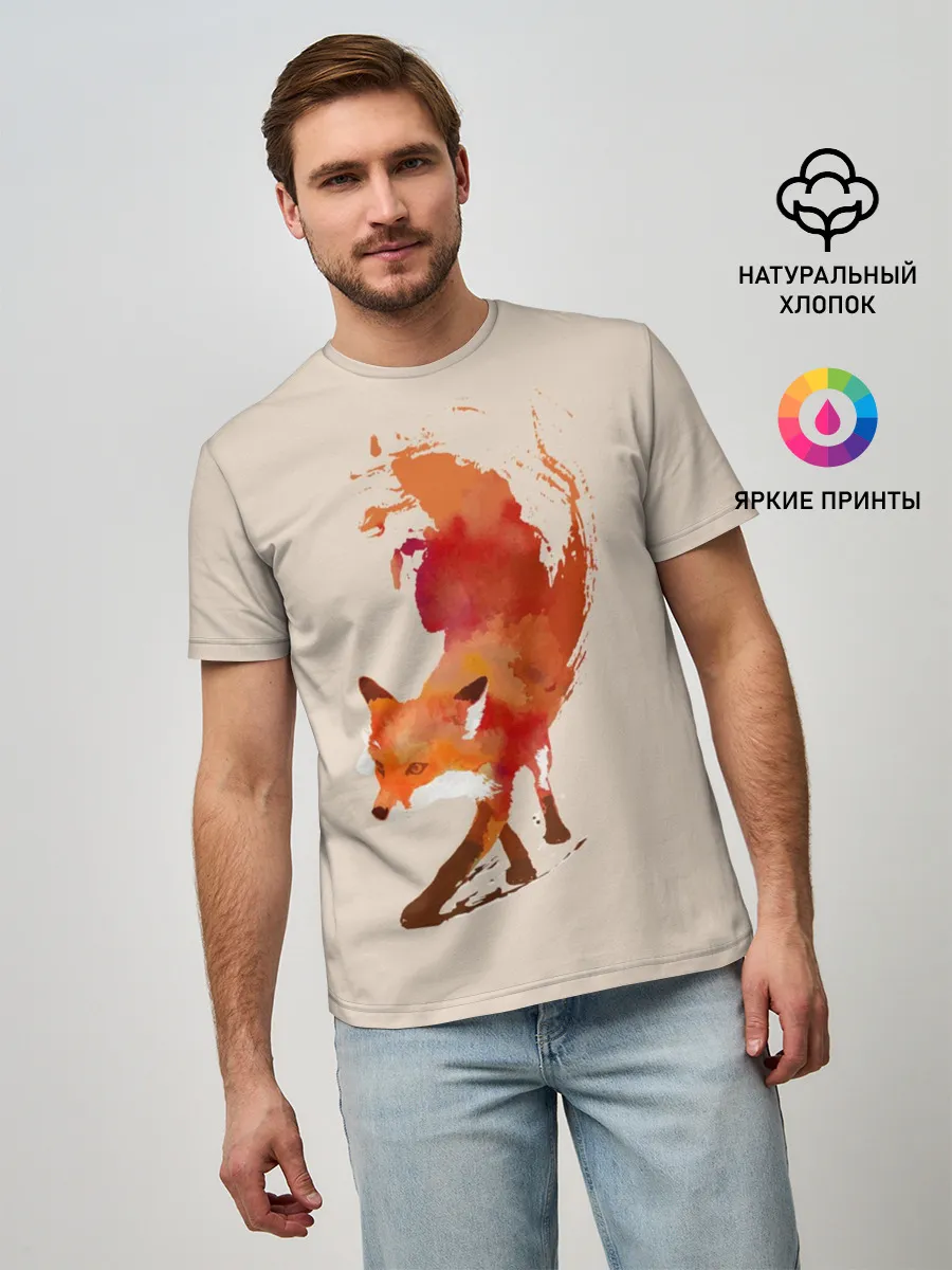 Мужская базовая футболка / Paint Fox