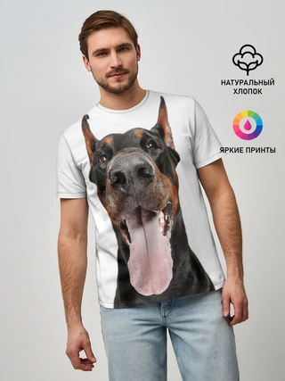 Мужская базовая футболка / Доберман / Doberman