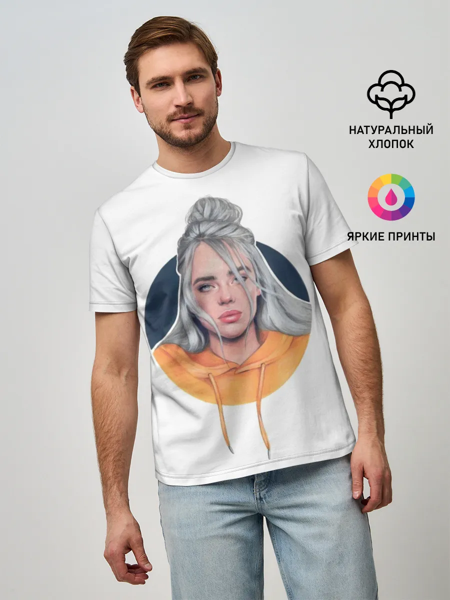 Мужская базовая футболка / Billie Eilish art 1