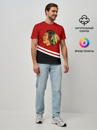 Мужская базовая футболка / Chicago Blackhawks, NHL