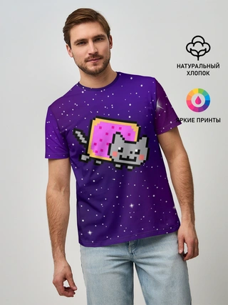 Мужская базовая футболка / Nyan Cat