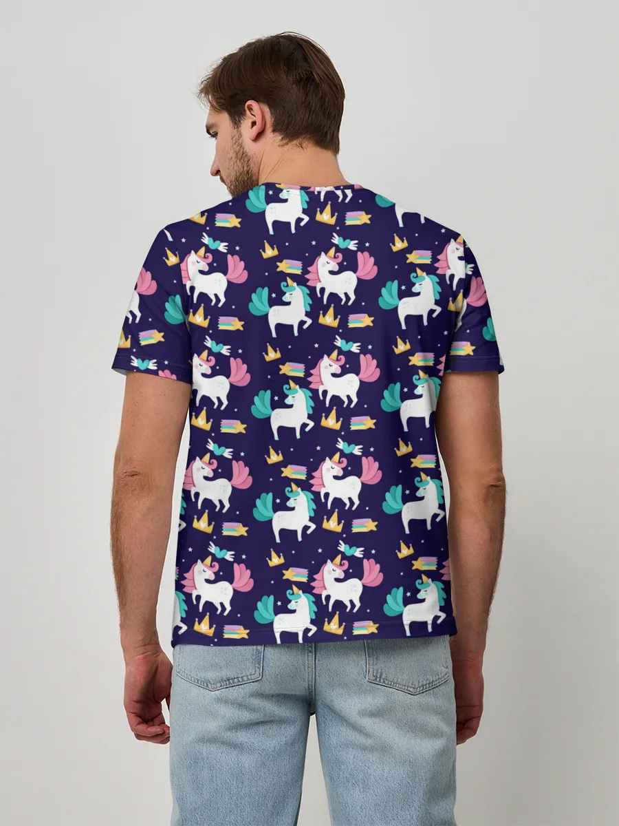 Мужская базовая футболка / Unicorn pattern