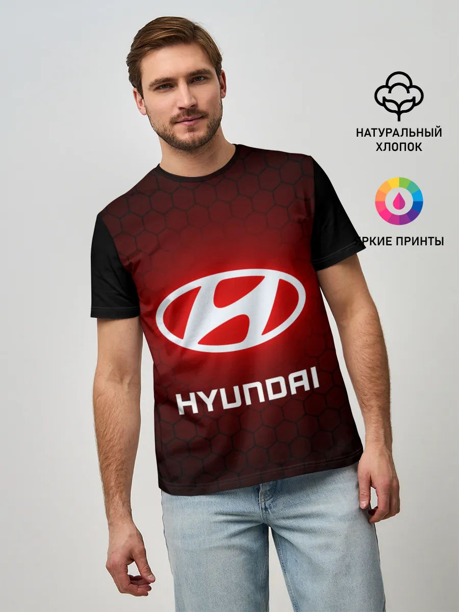 Мужская базовая футболка / HYUNDAI / ХЕНДАЙ / RED STYLE