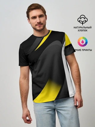 Мужская базовая футболка / SPORT WEAR YELLOW